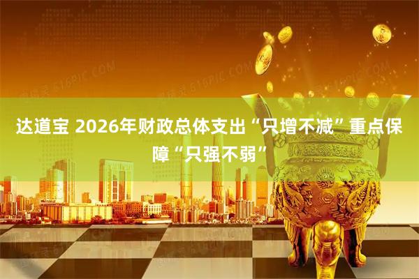 达道宝 2026年财政总体支出“只增不减”重点保障“只强不弱”
